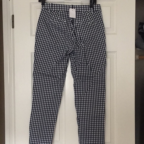 J.crew blue/white checked lightweight ankle pant,0 - Picture 3 of 5